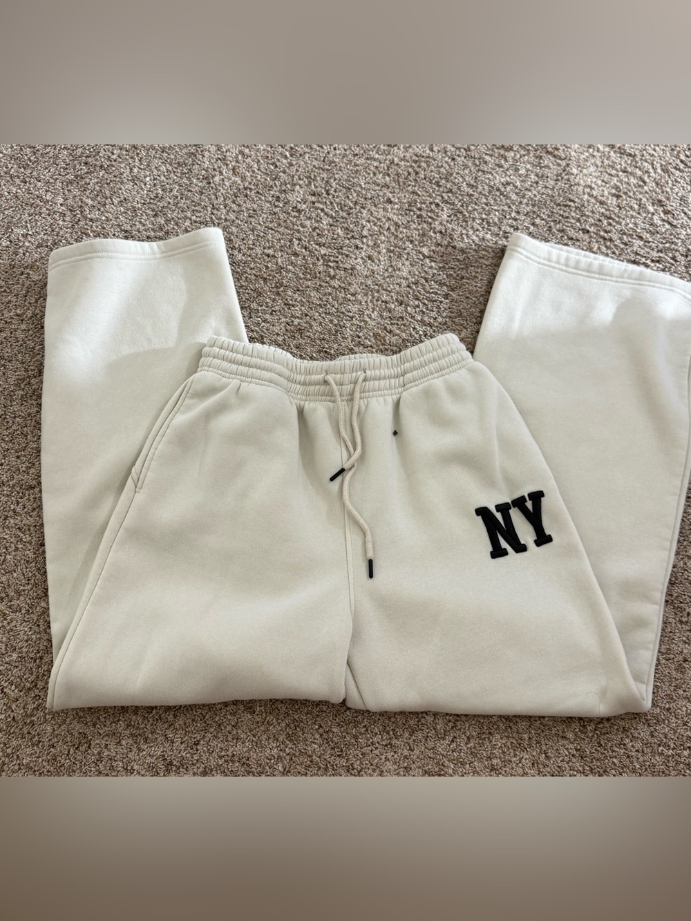 Angel Cult NY Ivory Wide Leg Fleece Sweatpants Women’s XL